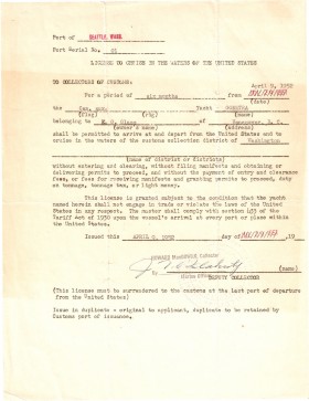 Licenza di Navigazione USA del 1952 - Gometra1925